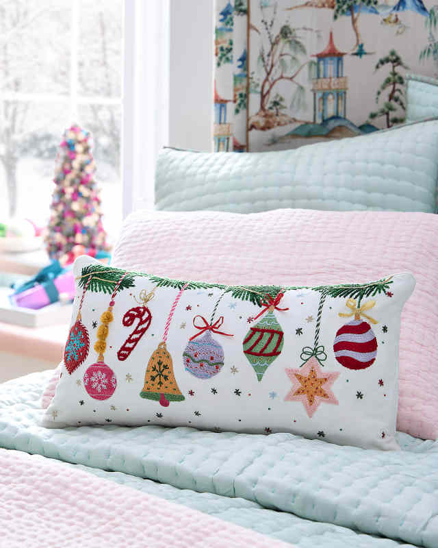 Ornaments Velvet Pillow, 12" x 14"